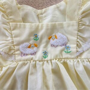 Vintage Baby Girl Sheep Flower Dress/Top Size 3-6-9 Months